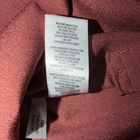 Calvin Klein Roll Tab Blouse M | Mauve Zip Pocket - Picture 8 of 9